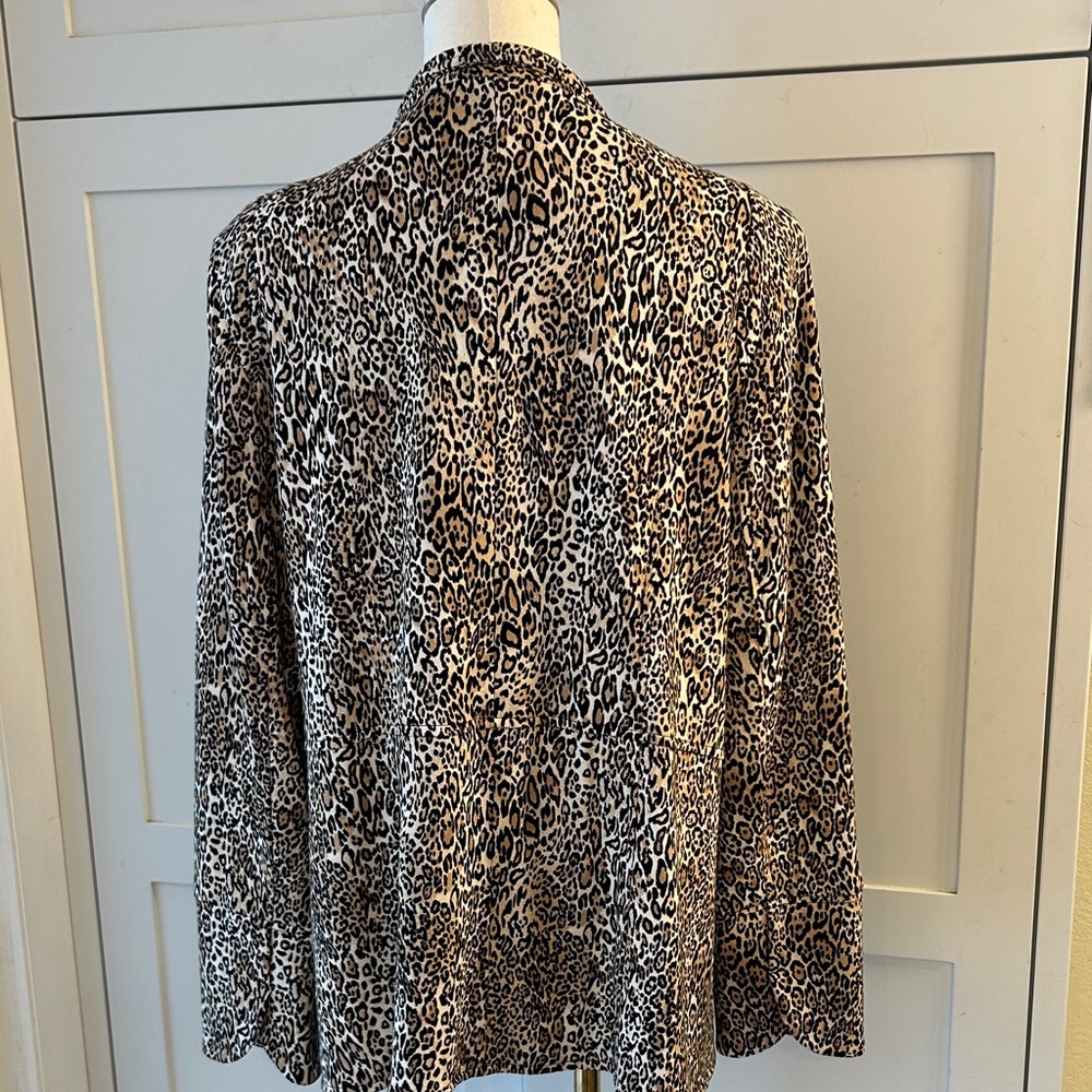 Chico's Women’s Animal Print Knit Blazer - Size 14/16 Preowned - Picture 5 of 8